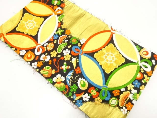 JAPANESE KIMONO / ANTIQUE SHIPPO / PINE / PLUM / TREASURE MOTIFS / WOV